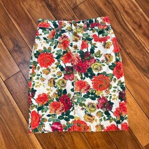 Anthropologie - Maeve - Floral Denim Skirt - size 0
